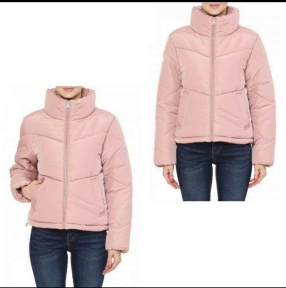 NWOT Burgundy Red Puffy Winter Coat Jacket Pink - Picture 2 of 3